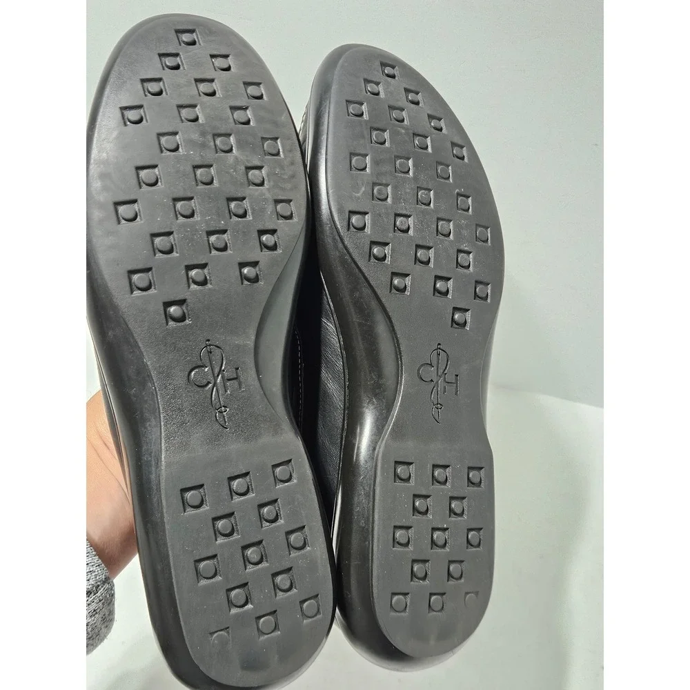 Cole Haan Loafers Mens 11M Black Brown Leather Bow Boat Shoes C08940